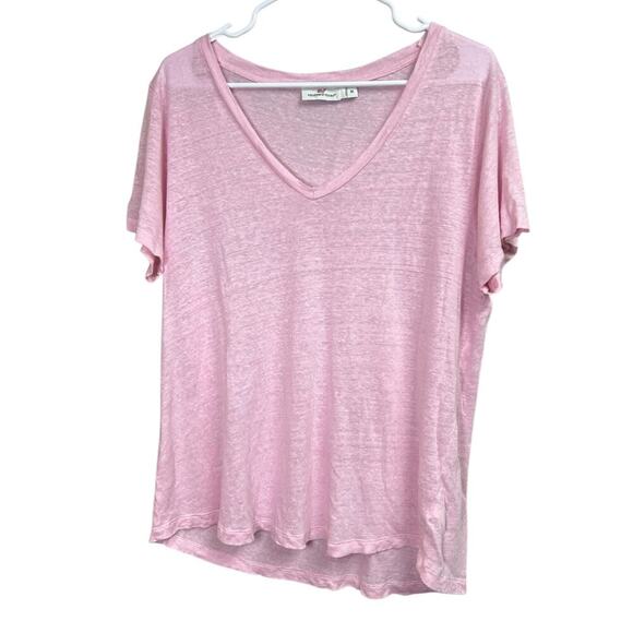 Vineyard Vines 100% Linen Casual V-Neck Tee Pink Women's Medium - Picture 1 of 8